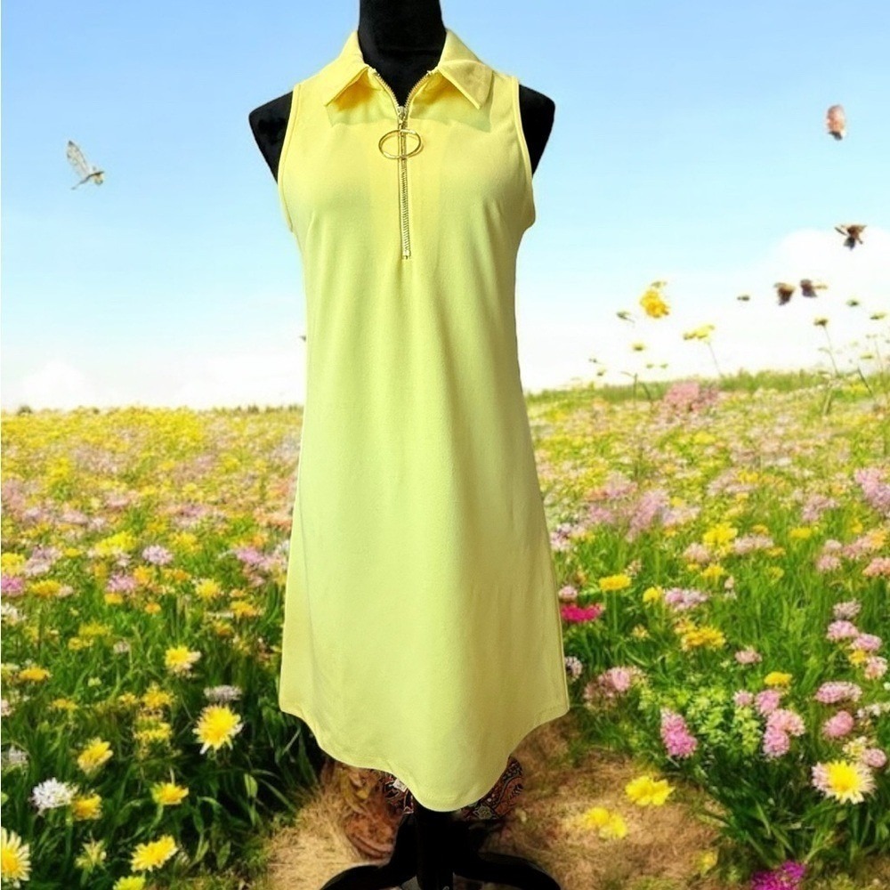 Yellow Sleeveless Dress Boston Proper XS